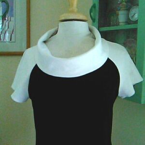 Spense Black and White Colorblock Dress